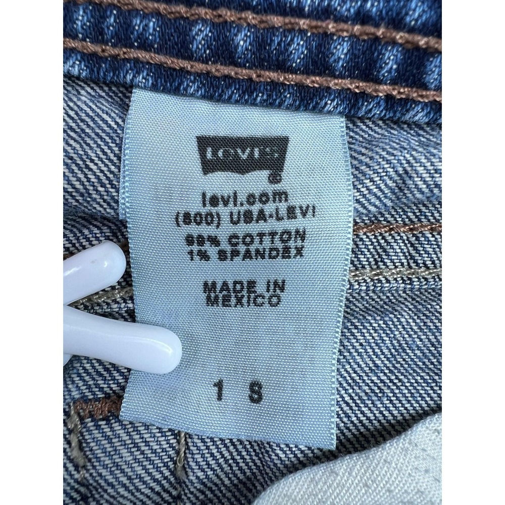 Levis 518 Superlow Bootcut Jeans Juniors 1S Blue Wash Low Rise Stretch Denim - Picture 8 of 15
